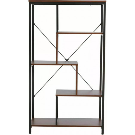 Regał loft Signal 75x35x132 - orzech/czarny | Meble Signal
