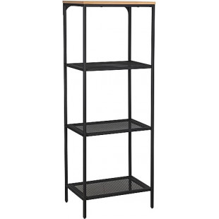 Regał loft z drucianymi półkami Lex 50x36x136cm dąb / czarny mat Signal