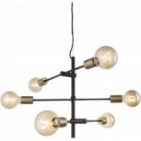 Lampa Wisząca Industrialna Josefine | Nordlux | Czarny Mat / Mosiądz