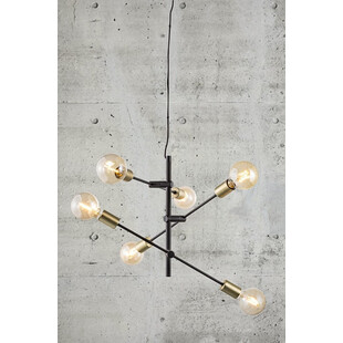 Lampa Wisząca Industrialna Josefine | Nordlux | Czarny Mat / Mosiądz