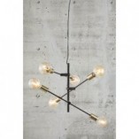 Lampa Wisząca Industrialna Josefine | Nordlux | Czarny Mat / Mosiądz
