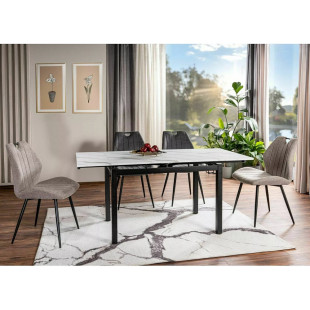 Krzesło tapicerowane z uchwytem Arco ciemny szary Signal