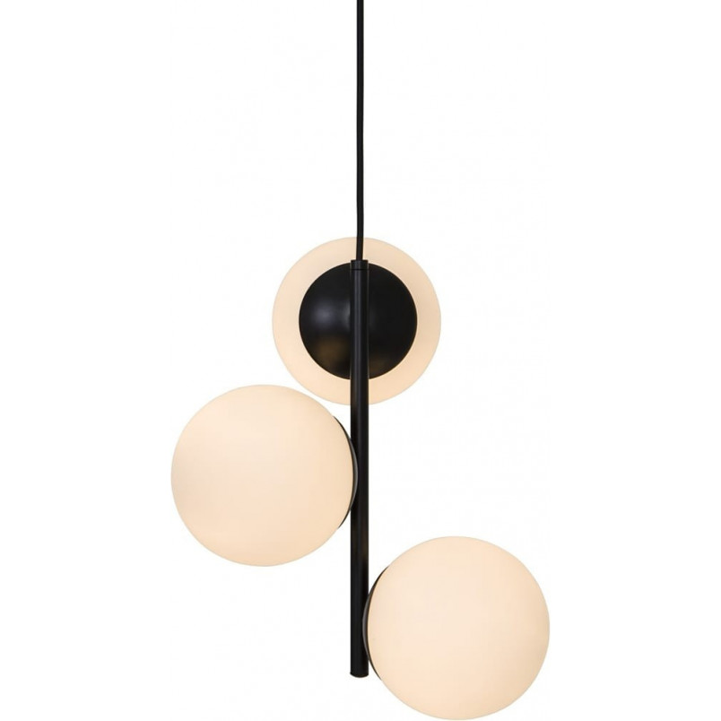 Lampa wisząca Nordlux Lilly | Szklane kule, czarno-biała