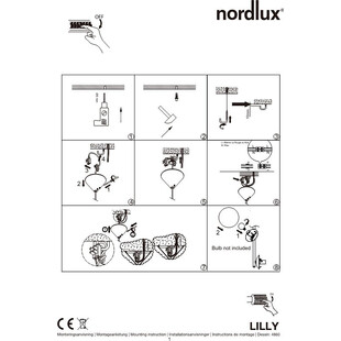 Lampa wisząca Nordlux Lilly | Szklane kule, czarno-biała