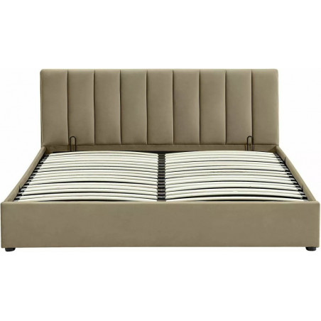 Łóżko welurowe Montreal 160x200cm - Signal | Beżowe, ze schowkiem