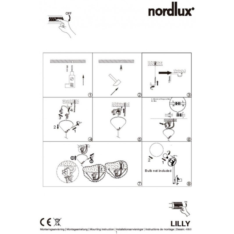 Lampa wisząca Lilly - szklane kule, mosiądz, Nordlux | Sklep