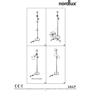 Lampa podłogowa Lilly Nordlux - Szklane Kule, Biały/Czarny
