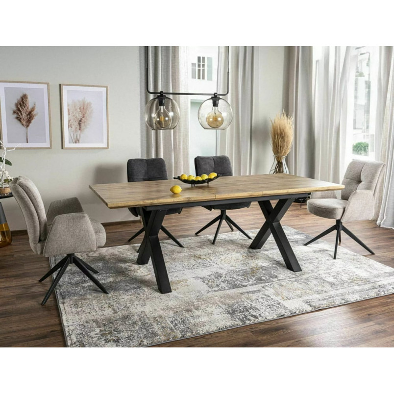 Stół rozkładany loft Xaviero Signal | 160-240x90cm | Czarny mat