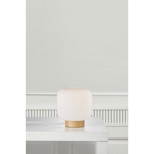 Lampa stołowa Milford Nordlux - szkło, drewno, styl Skandynawski