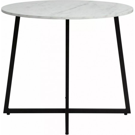 Stół okrągły Luna 90cm biały/czarny Signal - Elegancki design