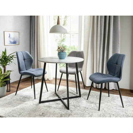 Stół okrągły Luna 90cm biały/czarny Signal - Elegancki design