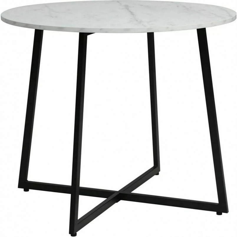 Stół okrągły Luna 90cm biały/czarny Signal - Elegancki design