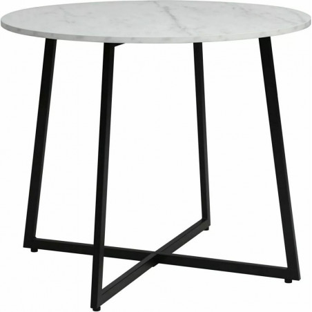 Stół okrągły Luna 90cm biały/czarny Signal - Elegancki design