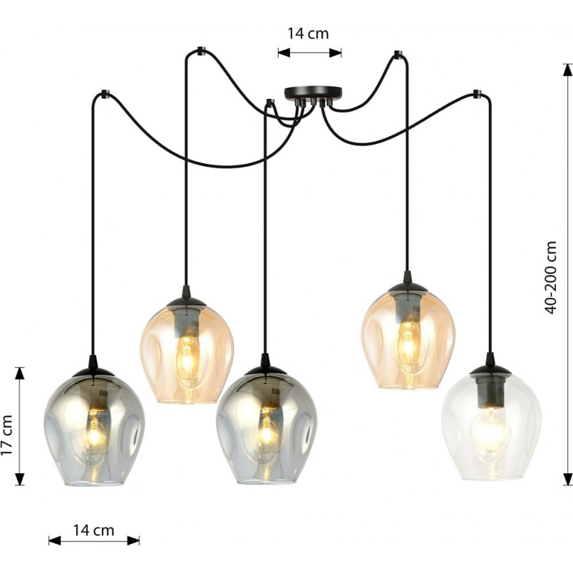 Lampa wisząca "Pająk" Level V - Emibig | Szklana, kolorowa