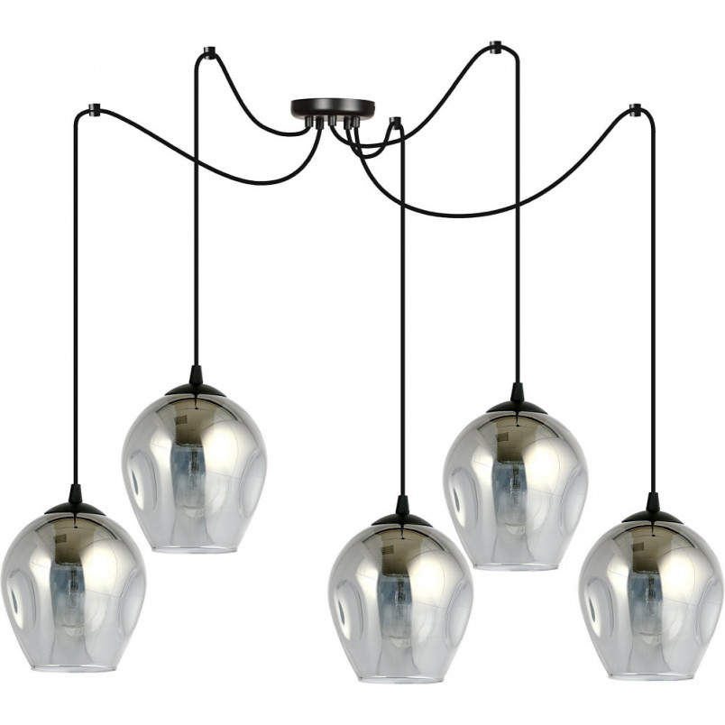 Lampa Wisząca "Pająk" Level V - Emibig | Szklana, Grafito-Czarna