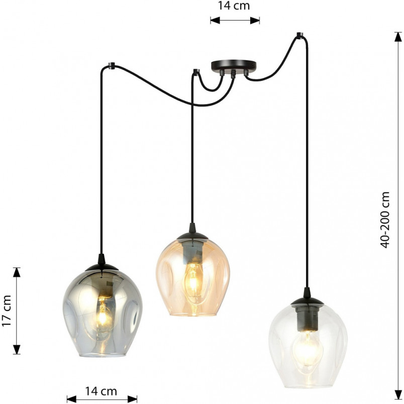Lampa Wisząca Szklana "Pająk" Level III | Emibig