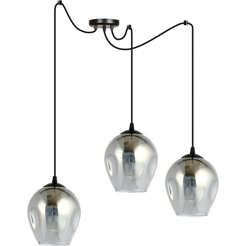 Lampa Wisząca Emibig "Pająk" - Szklana, Grafito-Czarna | Level III
