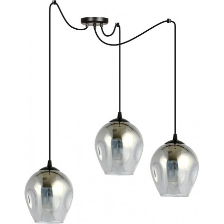 Lampa Wisząca Emibig "Pająk" - Szklana, Grafito-Czarna | Level III