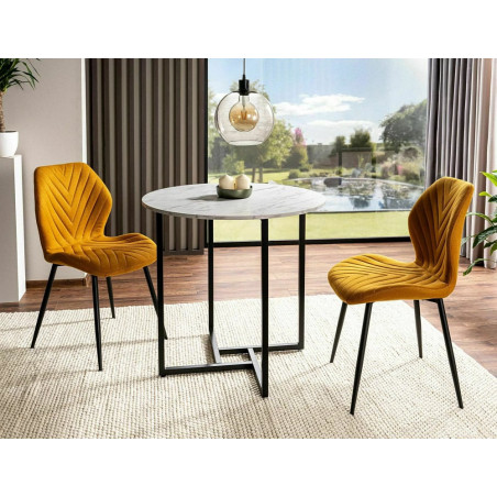 Stół okrągły Alto 80cm biały/czarny Signal - Elegancki design