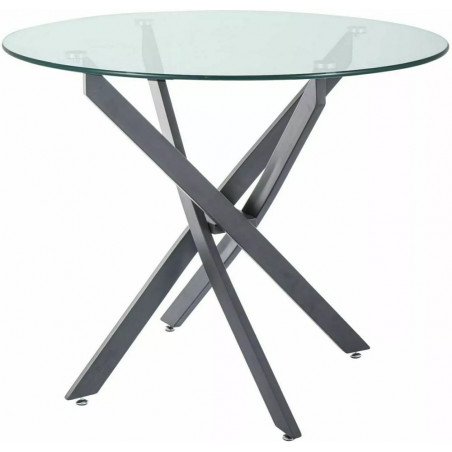 Stół szklany okrągły Agis 90cm Signal - Elegancki Design