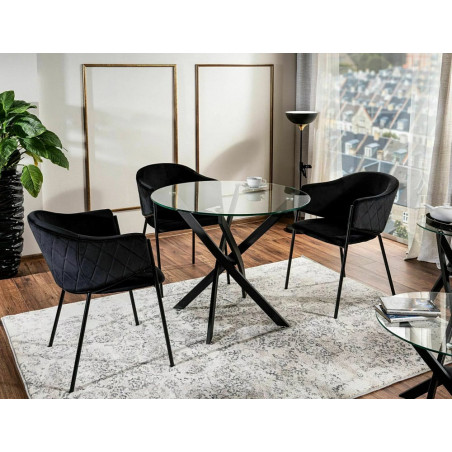Stół szklany okrągły Agis 90cm Signal - Elegancki Design