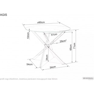 Stół szklany okrągły Agis 90cm Signal - Elegancki Design