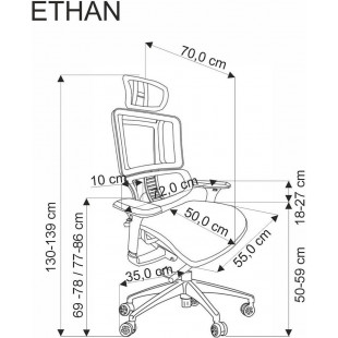 Fotel ergonomiczny Ethan Halmar - Komfort i regulacja | Sklep meble