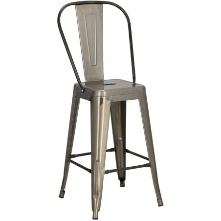 Krzesło barowe Paris Back - Metalowe, Szare | D2 Design