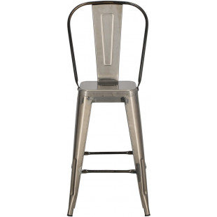 Krzesło barowe Paris Back - Metalowe, Szare | D2 Design