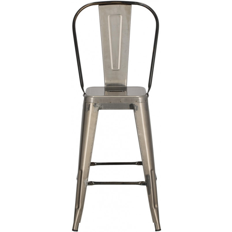 Krzesło barowe Paris Back - Metalowe, Szare | D2 Design