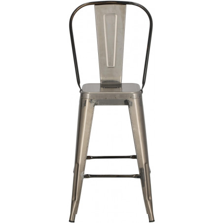 Krzesło barowe Paris Back - Metalowe, Szare | D2 Design
