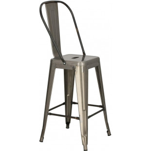 Krzesło barowe Paris Back - Metalowe, Szare | D2 Design