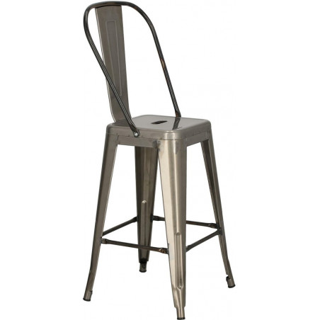 Krzesło barowe Paris Back - Metalowe, Szare | D2 Design