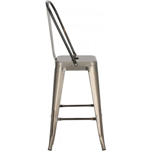 Krzesło barowe Paris Back - Metalowe, Szare | D2 Design