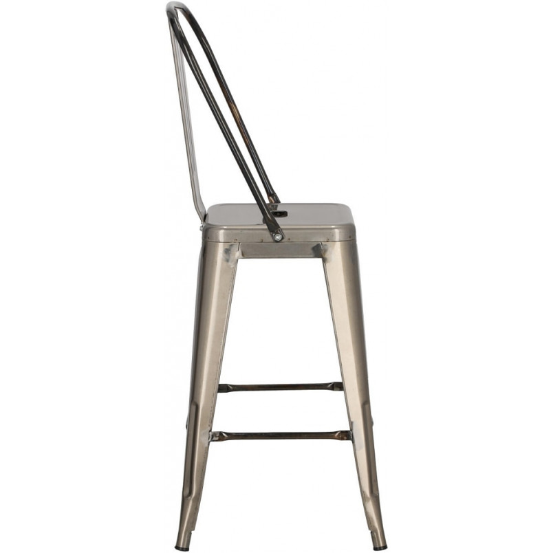Krzesło barowe Paris Back - Metalowe, Szare | D2 Design