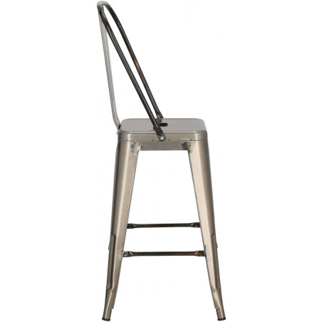 Krzesło barowe Paris Back - Metalowe, Szare | D2 Design