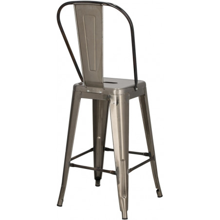 Krzesło barowe Paris Back - Metalowe, Szare | D2 Design
