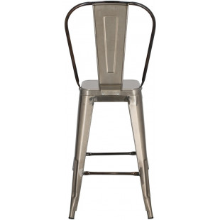 Krzesło barowe Paris Back - Metalowe, Szare | D2 Design