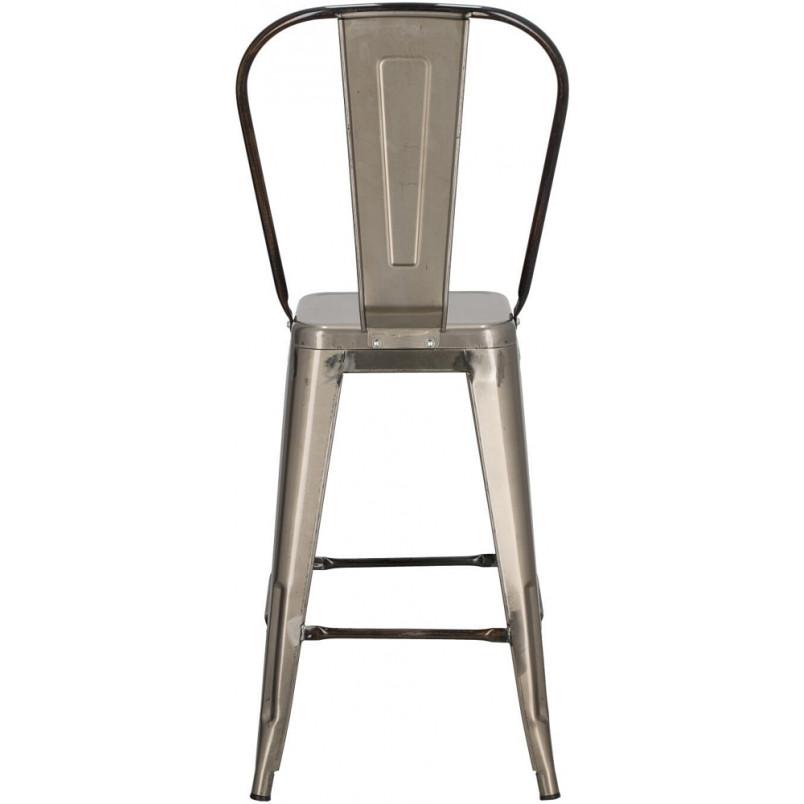 Krzesło barowe Paris Back - Metalowe, Szare | D2 Design