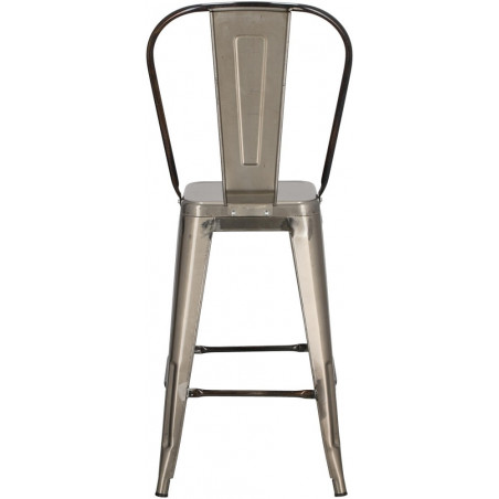 Krzesło barowe Paris Back - Metalowe, Szare | D2 Design