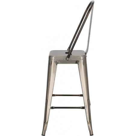 Krzesło barowe Paris Back - Metalowe, Szare | D2 Design