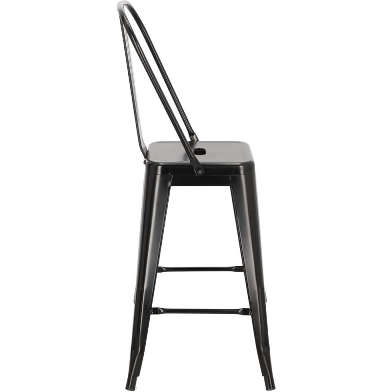 Krzesło barowe Paris - Metalowe, Czarne | D2 Design