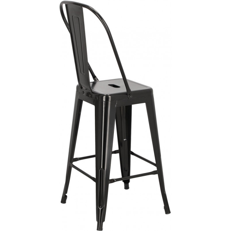 Krzesło barowe Paris - Metalowe, Czarne | D2 Design