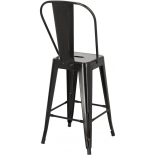 Krzesło barowe Paris - Metalowe, Czarne | D2 Design