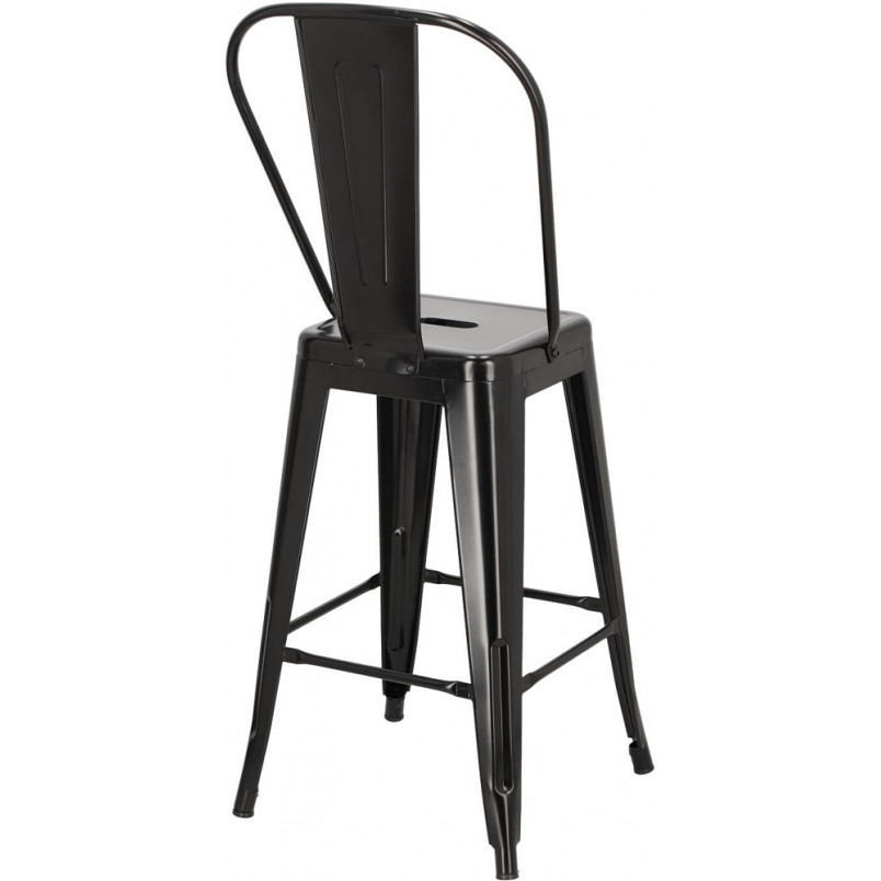 Krzesło barowe Paris - Metalowe, Czarne | D2 Design