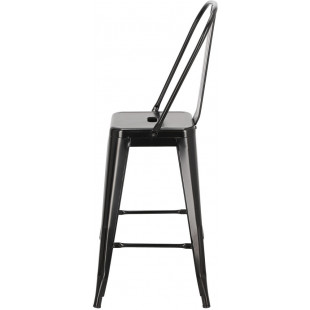 Krzesło barowe Paris - Metalowe, Czarne | D2 Design
