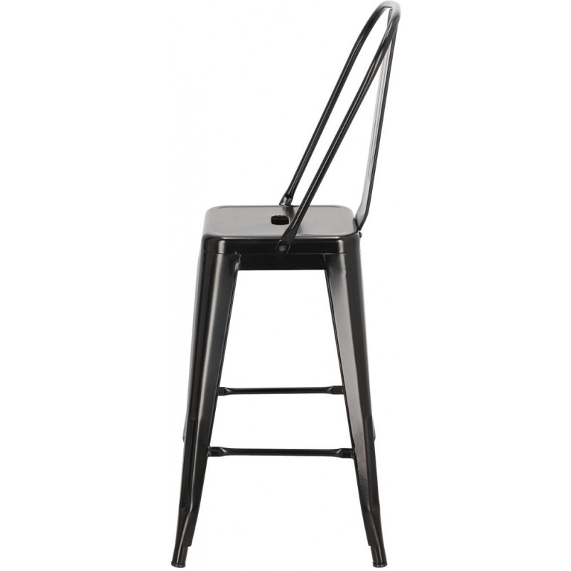 Krzesło barowe Paris - Metalowe, Czarne | D2 Design