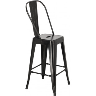 Krzesło barowe Paris - Metalowe, Czarne | D2 Design
