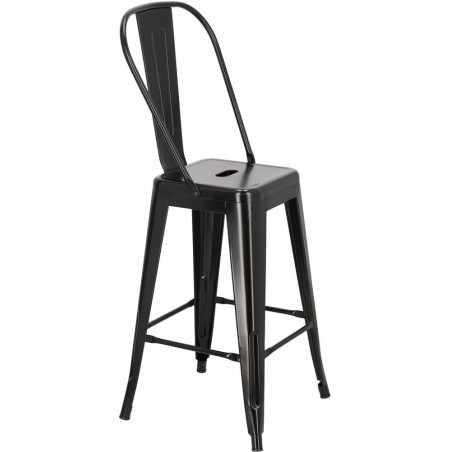 Krzesło barowe Paris - Metalowe, Czarne | D2 Design