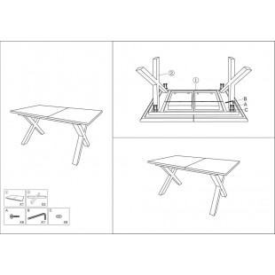 Stół rozkładany loft Xaviero Signal | 160-240x90cm | Czarny mat